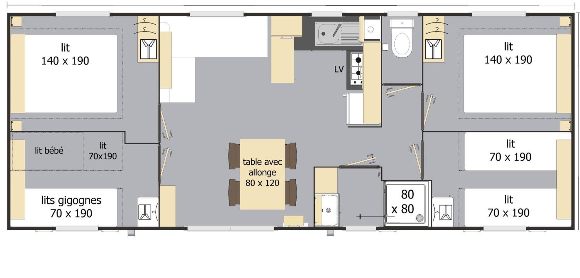 Mobil Home Xxl 4 Chambres - Camping Le Giessen Bassemberg Camera foto